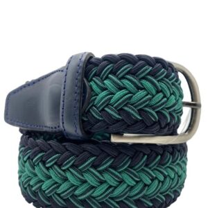 Cinturón elástico trenzado AZUL VERDE