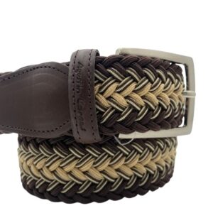 Cinturón elástico trenzado MARRON BEIGE