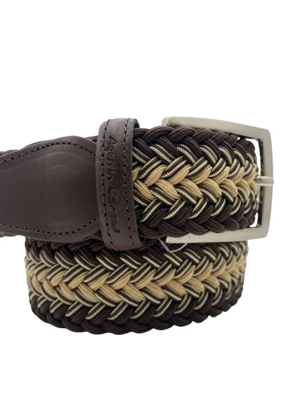 Cinturón elástico trenzado MARRON BEIGE