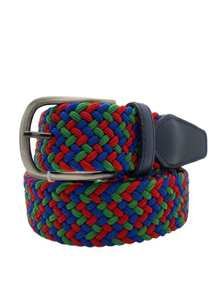 Cinturón elástico trenzado tricolor RVA