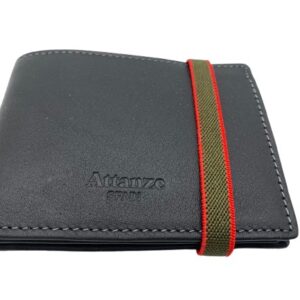 Cartera Attanze solapa negro goma verde roja